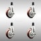 Service Caster 5 Inch 316SS Maroon Poly Swivel 1-1/2 Inch Expanding Stem Caster Set Brake SCC SCC-SS316EX20S514-PPUB-MRN-TLB-112-4 - alternate 1